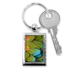 Parrot Feathers Texture Feathers Backgrounds Key Chain (rectangle) by nateshop