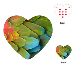 Parrot Feathers Texture Feathers Backgrounds Playing Cards Single Design (heart)