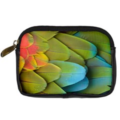 Parrot Feathers Texture Feathers Backgrounds Digital Camera Leather Case by nateshop