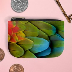 Parrot Feathers Texture Feathers Backgrounds Mini Coin Purse by nateshop