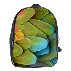 Parrot Feathers Texture Feathers Backgrounds School Bag (large) by nateshop