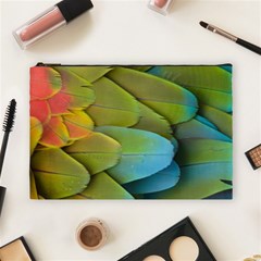 Parrot Feathers Texture Feathers Backgrounds Cosmetic Bag (large) by nateshop