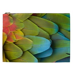 Parrot Feathers Texture Feathers Backgrounds Cosmetic Bag (xxl) by nateshop