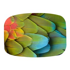 Parrot Feathers Texture Feathers Backgrounds Mini Square Pill Box by nateshop