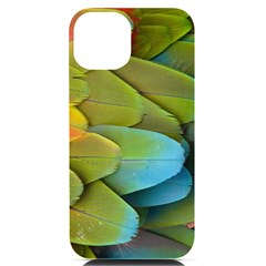 Parrot Feathers Texture Feathers Backgrounds Iphone 14 Black Uv Print Case by nateshop