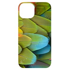 Parrot Feathers Texture Feathers Backgrounds Iphone 14 Black Uv Print Case by nateshop