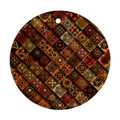 Pattern, Abstract, Texture, Mandala Ornament (round) by nateshop