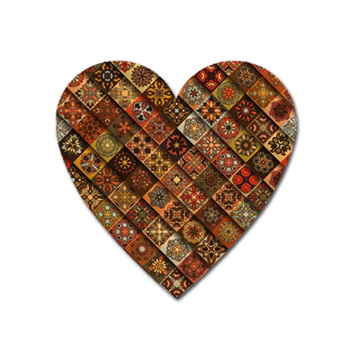 Pattern, Abstract, Texture, Mandala Heart Magnet