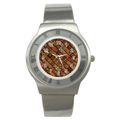 Pattern, Abstract, Texture, Mandala Stainless Steel Watch by nateshop