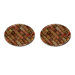 Pattern, Abstract, Texture, Mandala Cufflinks (oval) by nateshop