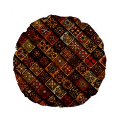 Pattern, Abstract, Texture, Mandala Standard 15  Premium Round Cushions by nateshop