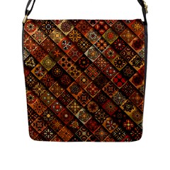 Pattern, Abstract, Texture, Mandala Flap Closure Messenger Bag (l) by nateshop