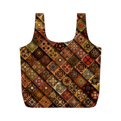 Pattern, Abstract, Texture, Mandala Full Print Recycle Bag (m) by nateshop