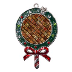 Pattern, Abstract, Texture, Mandala Metal X mas Lollipop With Crystal Ornament by nateshop