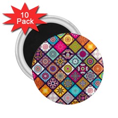 Pattern, Colorful, Floral, Patter, Texture, Tiles 2 25  Magnets (10 Pack)  by nateshop