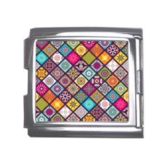 Pattern, Colorful, Floral, Patter, Texture, Tiles Mega Link Italian Charm (18mm) by nateshop