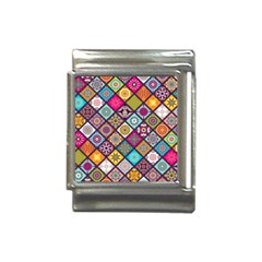 Pattern, Colorful, Floral, Patter, Texture, Tiles Italian Charm (13mm) by nateshop