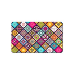 Pattern, Colorful, Floral, Patter, Texture, Tiles Magnet (name Card) by nateshop