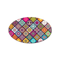 Pattern, Colorful, Floral, Patter, Texture, Tiles Sticker Oval (100 Pack) by nateshop