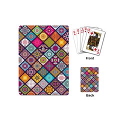 Pattern, Colorful, Floral, Patter, Texture, Tiles Playing Cards Single Design (mini)