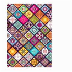 Pattern, Colorful, Floral, Patter, Texture, Tiles Large Garden Flag (two Sides) by nateshop