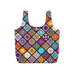 Pattern, Colorful, Floral, Patter, Texture, Tiles Full Print Recycle Bag (s) by nateshop