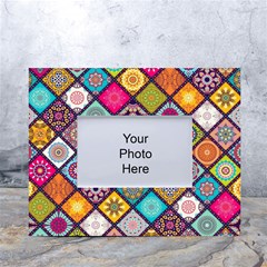 Pattern, Colorful, Floral, Patter, Texture, Tiles White Tabletop Photo Frame 4 x6 