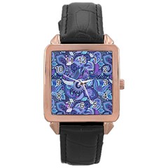 Patterns, Doodles, Pattern, Colorful, Textu Rose Gold Leather Watch  by nateshop