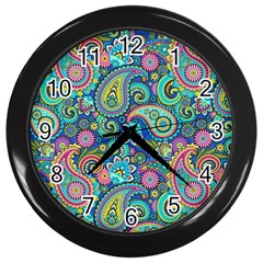 Patterns, Green Background, Texture, Hd Wallpaper Wall Clock (black) by nateshop