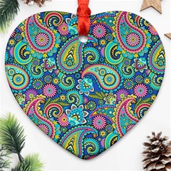 Patterns, Green Background, Texture, Hd Wallpaper Heart Ornament (two Sides) by nateshop