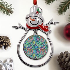 Patterns, Green Background, Texture, Hd Wallpaper Metal Snowman Ornament by nateshop