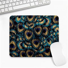 Peacock Feathers, Bird, Spirituality, Symbol, Spiritual, Large Mousepad by nateshop