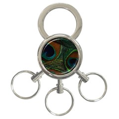 Peacock Feathers, Feathers, Peacock Nice 3-ring Key Chain by nateshop