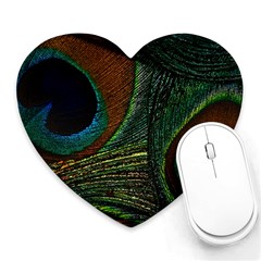 Peacock Feathers, Feathers, Peacock Nice Heart Mousepad by nateshop