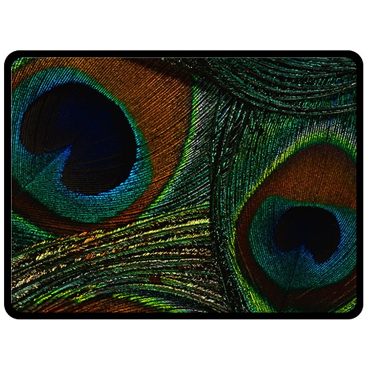 Peacock Feathers, Feathers, Peacock Nice Two Sides Fleece Blanket (Large)