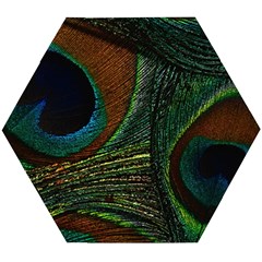 Peacock Feathers, Feathers, Peacock Nice Wooden Puzzle Hexagon by nateshop