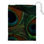 Peacock Feathers, Feathers, Peacock Nice Drawstring Pouch (5XL) Front