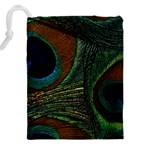 Peacock Feathers, Feathers, Peacock Nice Drawstring Pouch (5XL) Back