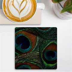 Peacock Feathers, Feathers, Peacock Nice Uv Print Square Tile Coaster  by nateshop