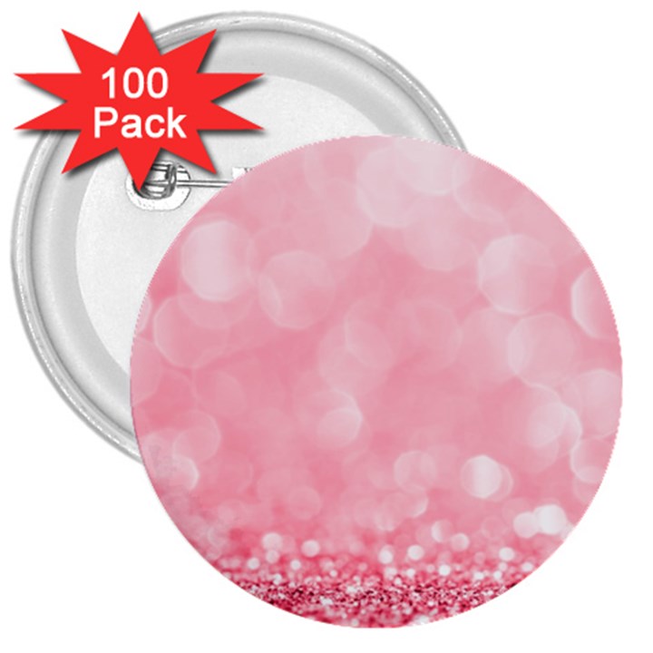 Pink Glitter Background 3  Buttons (100 pack) 