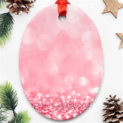 Pink Glitter Background Oval Ornament (two Sides) by nateshop