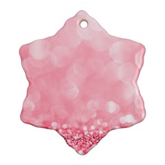 Pink Glitter Background Snowflake Ornament (two Sides)