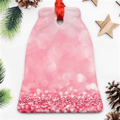 Pink Glitter Background Bell Ornament (two Sides) by nateshop