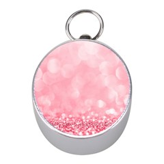 Pink Glitter Background Mini Silver Compasses by nateshop