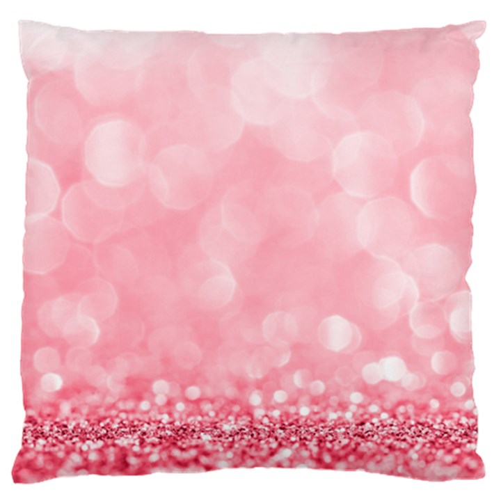 Pink Glitter Background Large Premium Plush Fleece Cushion Case (Two Sides)