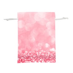 Pink Glitter Background Lightweight Drawstring Pouch (l)