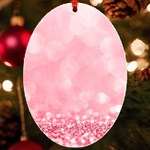 Pink Glitter Background UV Print Acrylic Ornament Oval Front