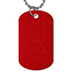 Red Chinese Background Chinese Patterns, Chinese Dog Tag (one Side) by nateshop