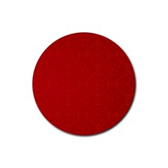 Red Chinese Background Chinese Patterns, Chinese Rubber Round Coaster (4 Pack) by nateshop