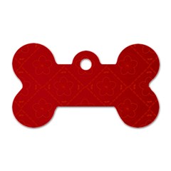 Red Chinese Background Chinese Patterns, Chinese Dog Tag Bone (two Sides) by nateshop